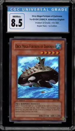 Yu-Gi-Oh! Orca Mega-Fortress of Darkness Invasion/Chaos 1st Ed IOC-084 CGC 8.5 - Image 1