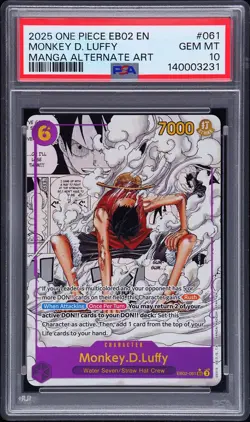 2025 ONE PIECE EB02-EXTRA BOOSTER -ANIME 25TH COLL- #061 MONKEY D. LUFFY PSA 10 - Image 1