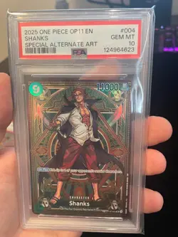2025 One Piece OP11 Shanks SP (ST16-004) Special Alt Art PSA 10 GEM MT ENG - Image 1