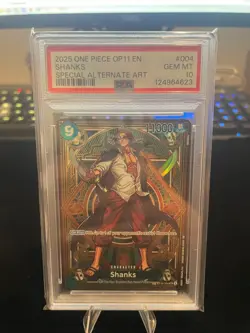2025 One Piece OP11 Shanks SP (ST16-004) Special Alt Art PSA 10 GEM MT ENG - Image 3