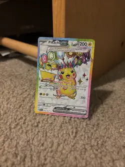 Pokemon TCG Pikachu EX Ultra Rare Holo Card 219/191 Surging Sparks - Image 1