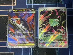 Bulbasaur Pokemon Card Mega Evolution Stamped 133/132 Promo + Mega Latias Ex 163 - Image 1