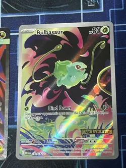 Bulbasaur Pokemon Card Mega Evolution Stamped 133/132 Promo + Mega Latias Ex 163 - Image 2