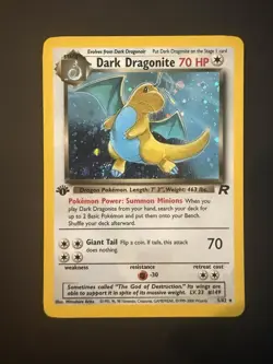 Pokemon Dark Dragonite 1st Edition Holo Rare Card 5/82 - Image 1