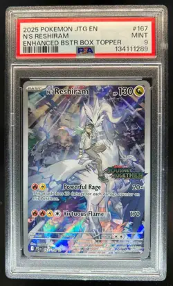 2025 Pokemon Journey Together N's Reshiram Promo Cards #167/159 PSA 9 - Image 1