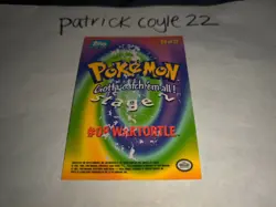 Wartortle E8 of 12 Pokemon Topps The First Movie Card NM front/damaged back - Image 2