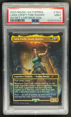 2023 Magic MTG Secret Lair Lara Croft Tomb Raider Foil #1501 PSA 9 - Image 1
