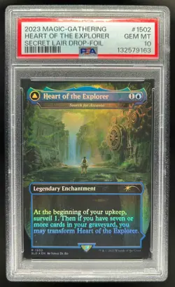 2023 Magic MTG Jurassic World Secret Lair Heart Of The Explorer Foil 1502 PSA 10 - Image 1