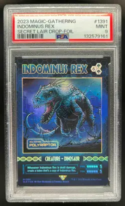 2023 Magic MTG Jurassic World Secret Lair Indominus Rex Foil #1391 PSA 9 - Image 1
