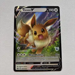 Eevee V (Eevee Stamped) Promo Holo Battle Academy 2022 SWSH065 Pokemon TCG MINT - Image 1