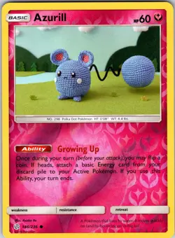 Azurill 146/236 SM - Cosmic Eclipse Pokemon TCG NM Reverse Holo - Image 1