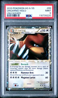 2010 POKEMON UNLEASHED URSARING PRIME #89 ULTRA RARE PSA 9 MINT #118739220 - Image 1