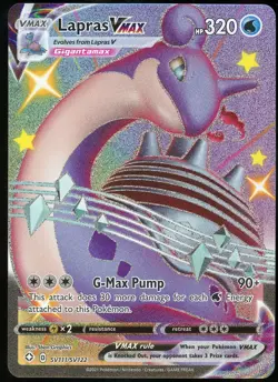 Pokemon TCG Lapras VMAX Shiny Full Art Holo SV111/SV122 Shining Fates NM - Image 1