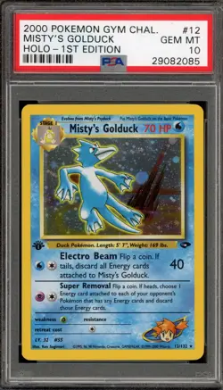 Pokemon Misty's Golduck Gym Challenge 1st Edition Holo Rare #12 PSA 10 Gem Mint - Image 1