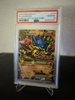 2014 Pokemon XY M Lucario EX Furious Fists Secret Rare #113 PSA 10 GEM MT Pop 51 - Image 1