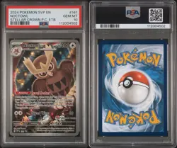2024 POKEMON STELLAR CROWN POKEMON CENTER ETB PROMO #141 NOCTOWL PSA 10 - Image 3