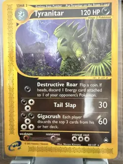 Tyranitar - 40/147 - Pokemon Aquapolis Non-Holo Card NM - Image 1