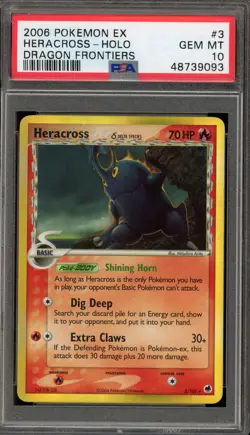 Pokemon Heracross EX Dragon Frontiers Holo Rare #3 PSA 10 Gem Mint - Image 1