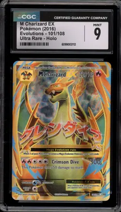 Pokemon M Charizard EX XY Evolutions Full Art #101 CGC 9 Mint - Image 1