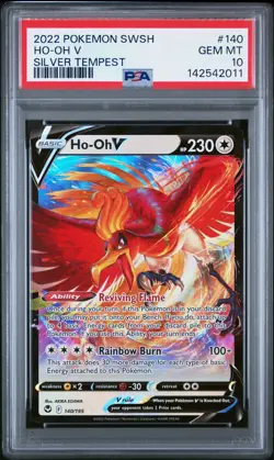 2022 POKEMON SWORD & SHIELD SILVER TEMPEST 140 HO-OH V - Image 1