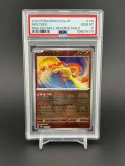 PSA 10 Moltres Master Ball Reverse Holo 146/165 Japanese Pokemon 151 Gem Mint - Image 1