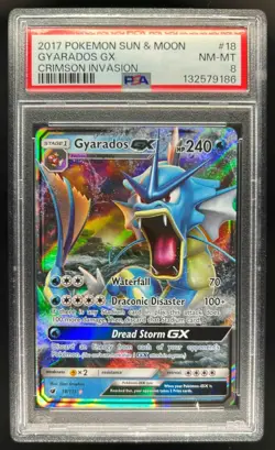 2017 Pokemon SM Crimson Invasion Gyarados Holo #18/111 PSA 8 - Image 1