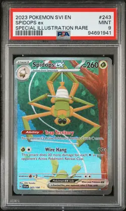 2023 Pokemon Spidops ex 243/198 Sv01: Scarlet & Violet Base Set Holo PSA 9 MINT - Image 1