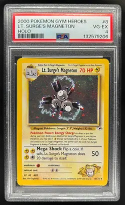 2000 Pokemon Gym Heroes Lt. Surge's Magneton #8/132 PSA 4 - Image 1