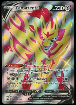 Pokemon TCG Zamazenta V Shiny Full Art Black Star Promo SWSH293 NM - Image 1