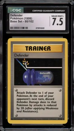 Pokemon Defender Base Set Unlimited #80 CGC 7.5 - Image 1