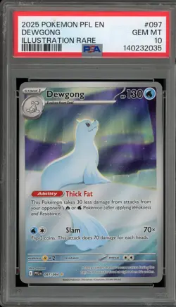 Pokemon Dewgong Phantasmal Flames Illustration Rare #097 PSA 10 Gem Mint - Image 1
