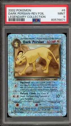 Pokemon Dark Persian Legendary Coll. Reverse Holo Rare #6 PSA 9 Mint - Image 1