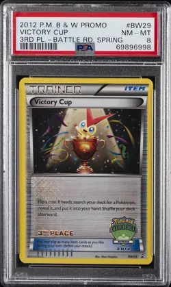 2012 POKEMON B&W PROMO 3RD PLACE-BATTLE ROAD SPRING #BW29 VICTORY CUP PSA 8 - Image 1