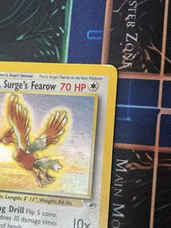 Pokemon TCG Gym Heroes Lt. Surge's Fearow 007/132 Unlimited Holo Rare Swirl - Image 2
