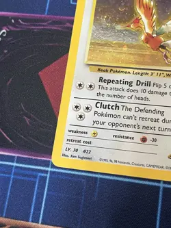 Pokemon TCG Gym Heroes Lt. Surge's Fearow 007/132 Unlimited Holo Rare Swirl - Image 4