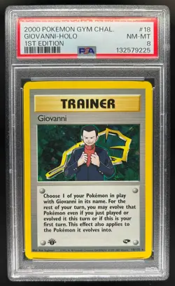 2000 Pokemon Gym Challenge 1st Edition Giovanni Holo #18/132 PSA 8 - Image 1