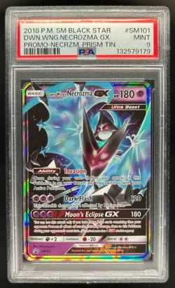 2016-19 Pokemon SM Black Star Promos Dawn Wings Necrozma #SM101 PSA 9 - Image 1