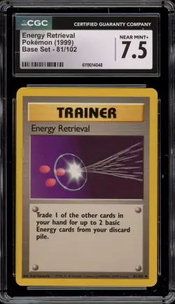 Pokemon Energy Retrieval Base Set Unlimited #81 CGC 7.5 - Image 1