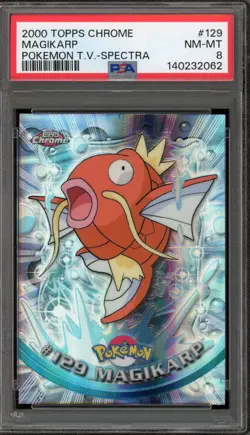 Pokemon Topps Chrome Magikarp Spectra #129 PSA 8 - Image 1