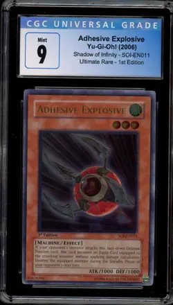 Yu-Gi-Oh! Adhesive Explosive Shadow of Infinity 1st Ed Ultimate SOI-EN011 CGC 9 - Image 1