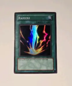 Yugioh Raigeki LOB-053 Unlimited Super Rare LP - Image 1