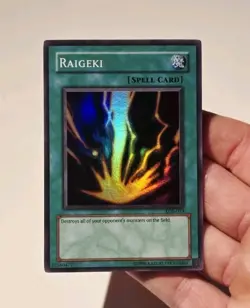 Yugioh Raigeki LOB-053 Unlimited Super Rare LP - Image 2