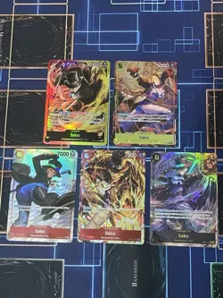 One Piece SABO 5 Card Lot! OP07-118 SEC ALT ART Op05-007 SR P-073 St13-001 - Image 1