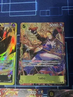 One Piece SABO 5 Card Lot! OP07-118 SEC ALT ART Op05-007 SR P-073 St13-001 - Image 5