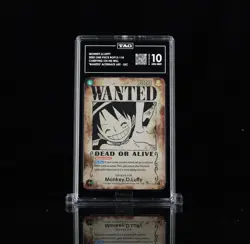 One Piece CCG Monkey.D.Luffy Wanted Alternate Art OP13-118 TAG 10 Gem Mint - Image 1