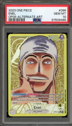 One Piece CCG Enel Alternate Art OP05-098 PSA 10 Gem Mint - Image 1