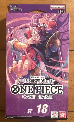 Sealed One Piece TCG English Starter Deck Purple Monkey.D.Luffy ST-18 W/ PRB-01! - Image 1