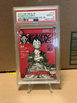 2025 ONE PIECE JAPANESE PROMOS MAGAZINE VOL.20 #014 MONKEY D. LUFFY PSA 10 - Image 1