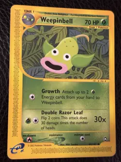 Weepinbell 65/147 Aquapolis E-Reader Pokemon Card | Non-Holo | 2002 | LP - Image 1