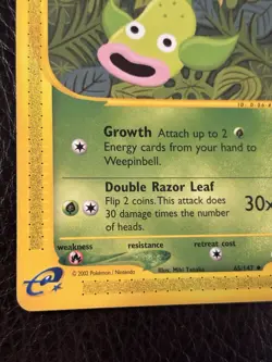 Weepinbell 65/147 Aquapolis E-Reader Pokemon Card | Non-Holo | 2002 | LP - Image 4